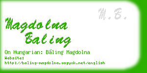magdolna baling business card